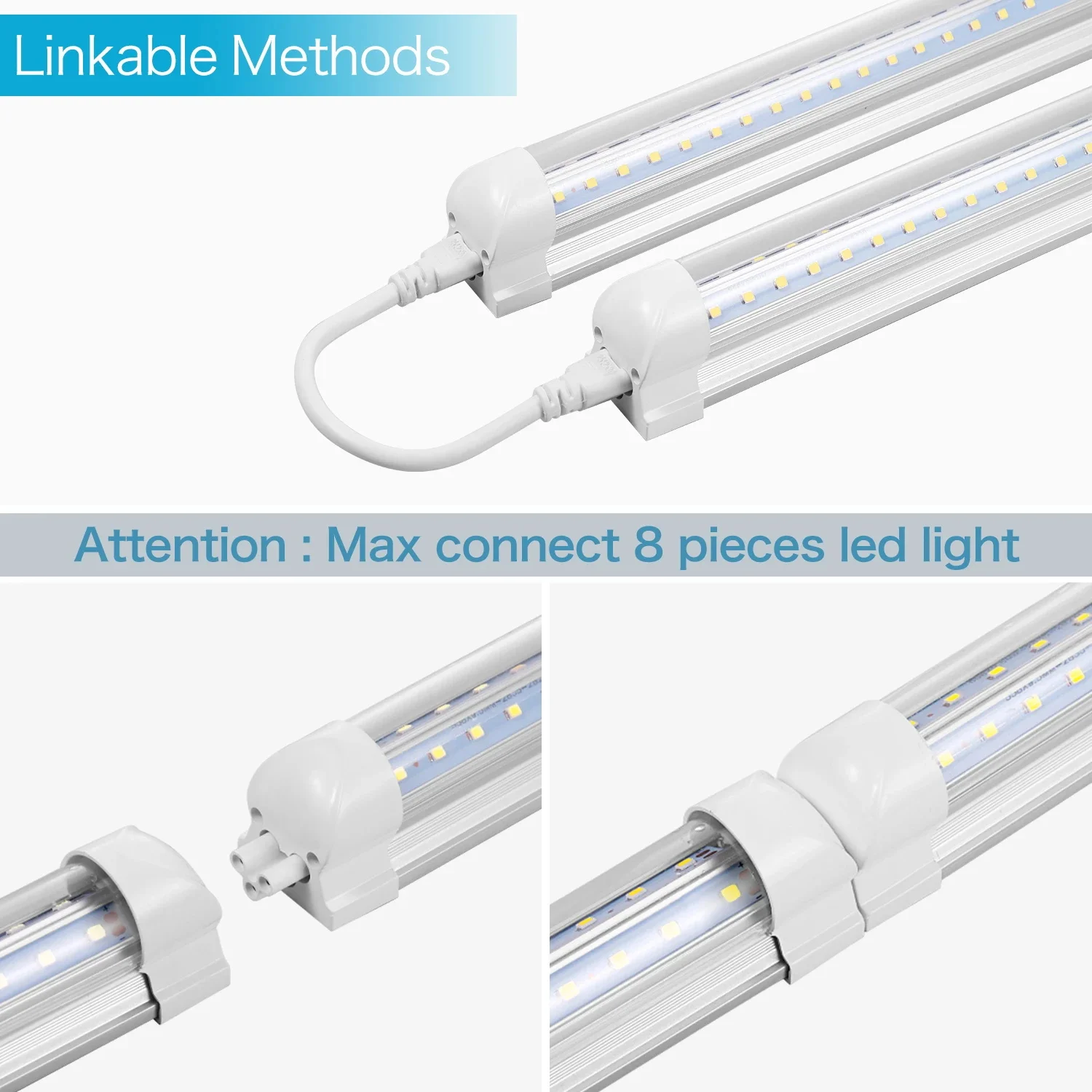 LED Tube Light Bar Home 2PCS Light Bulbs 85-265V Aluminum 60cm Shop Lamp Workbench Warehouse Lighting Switch Kitchen Closet