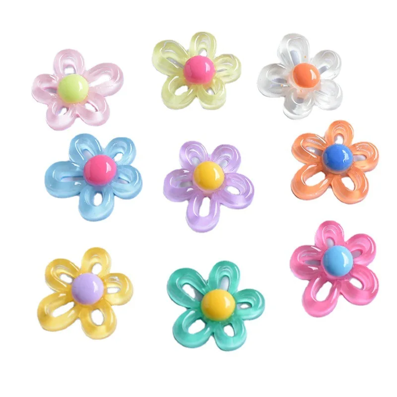 Hot sales 10pcs 5 petal flower Hole shoe Charms Designer DIY Shiny Bling Shoes Decaration for Clogs Kids Boys Women Girls Gifts