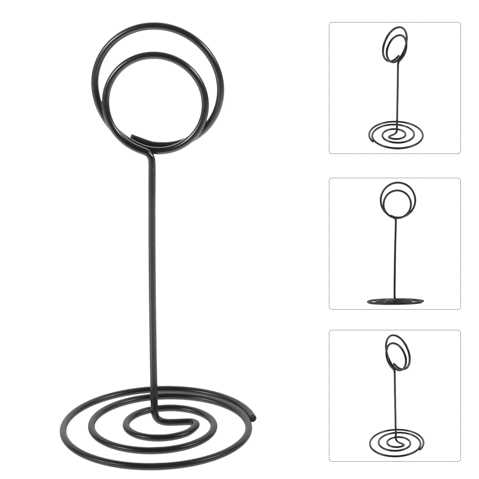 10 Pcs Desktop Number Plate Holder Table Stands Sign Holders Photo Place Card Black Metal Picture for Tables
