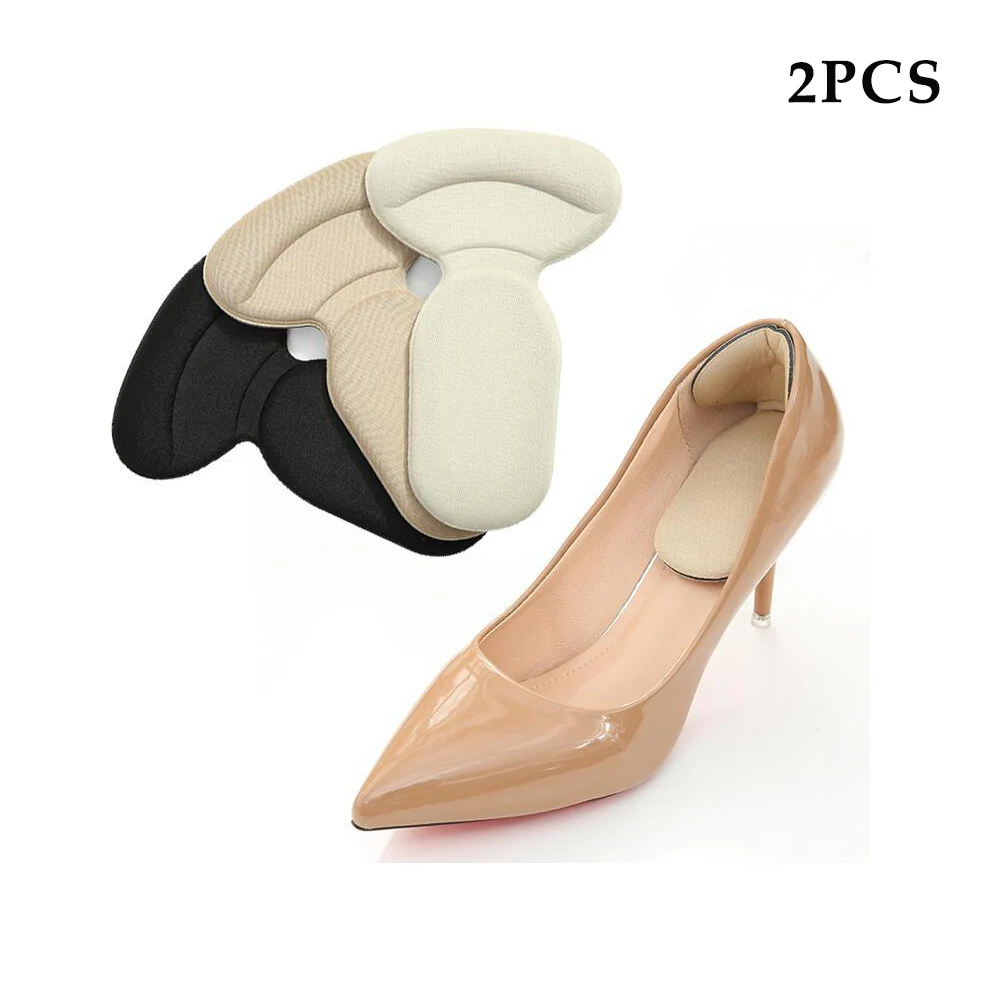 

2pcs Adjustable Antiwear Feet Inserts Insoles T-Shape Shoe Heel Insoles Solid Sponge Cushion Foot Heel Protector Sticker Insole