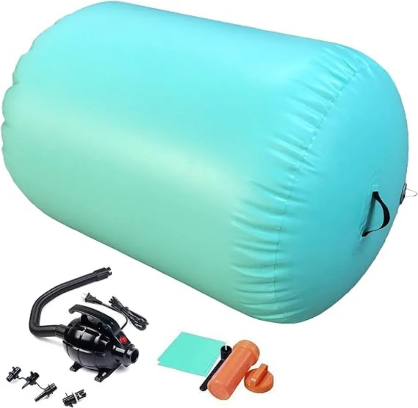 120x90cm Gymnastics Mat with Air Roller Tumbling Barrel Back Backbend Trainer for Inflatable Gymnastics Springboard Back