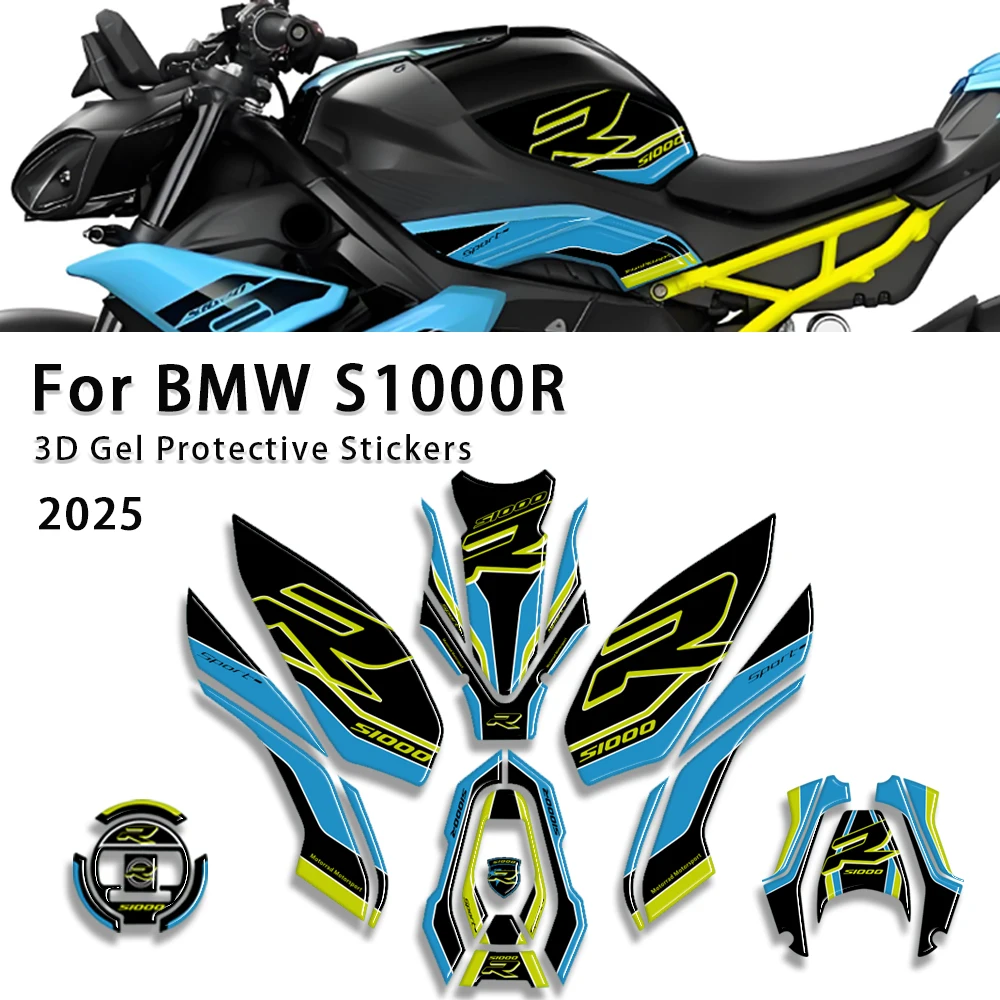 Pegatina de tanque de combustible, pegatina de cubierta de Gel 3D S1000R, pegatina de protección de pintura para motocicleta BMW S1000R S 1000 R 2025