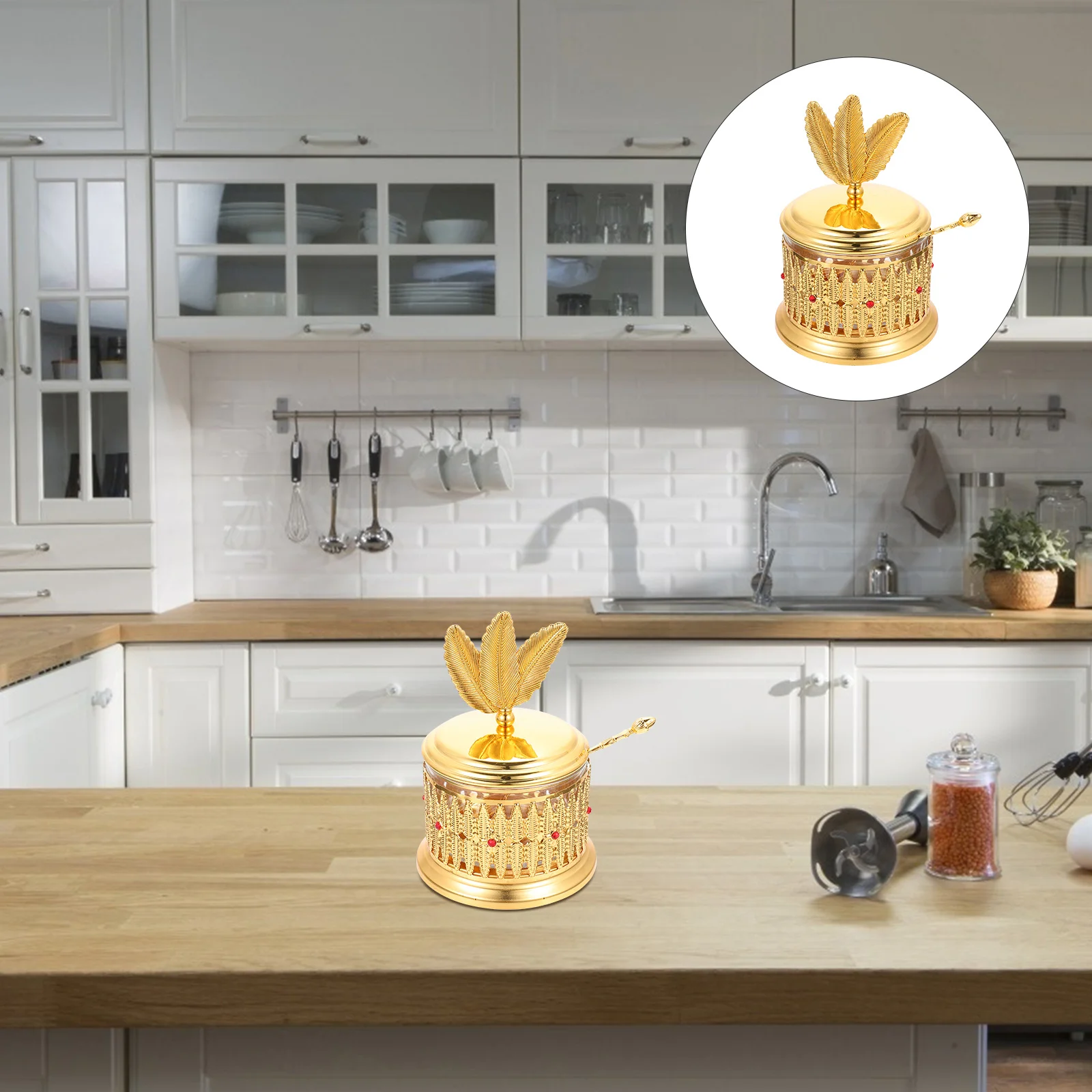 

1Set Storage Jar Set Exquisite Vintage Design Jewelry Box for Cosmetics Candy Dried Fruit Display Home Decor Desktop Adorn