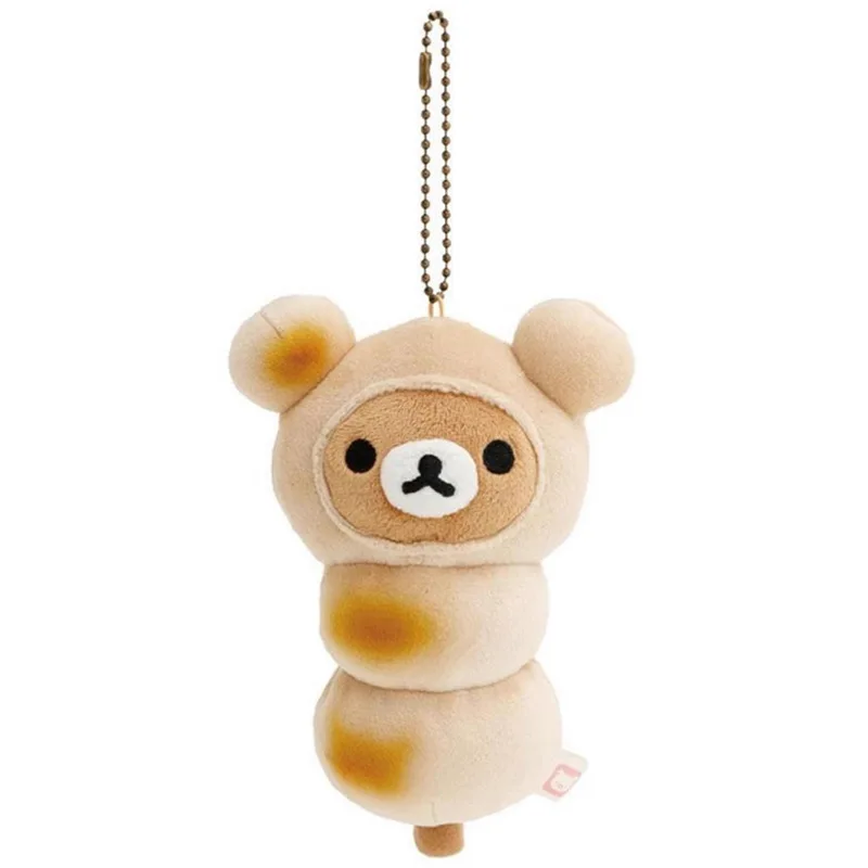 الدب الصغير أنيمي دمية المفاتيح Rilakkuma Kawaii المحمصة اللحم مانتو أفخم قلادة الكرتون حلية هدايا عيد للفتيات