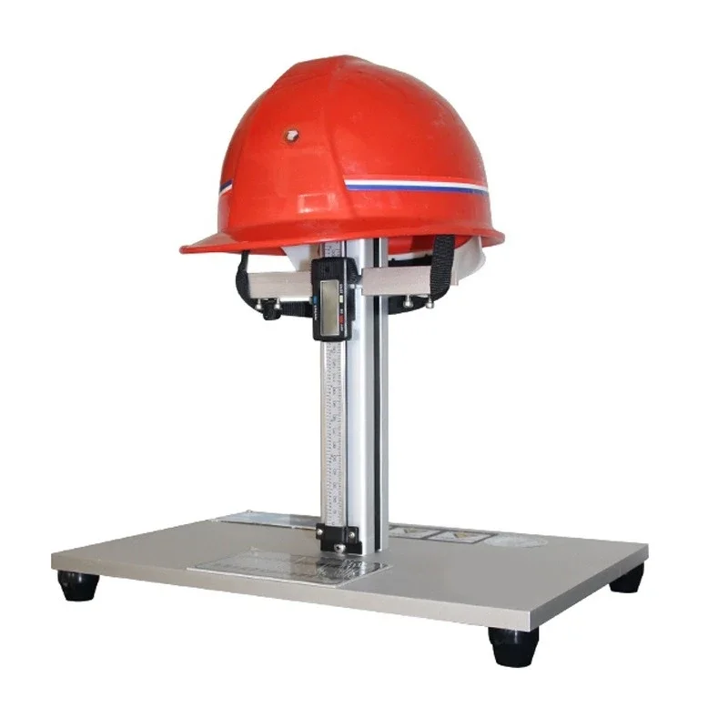Wear the height measuring instrument, and  vertical spacing of the helmet wears  height.