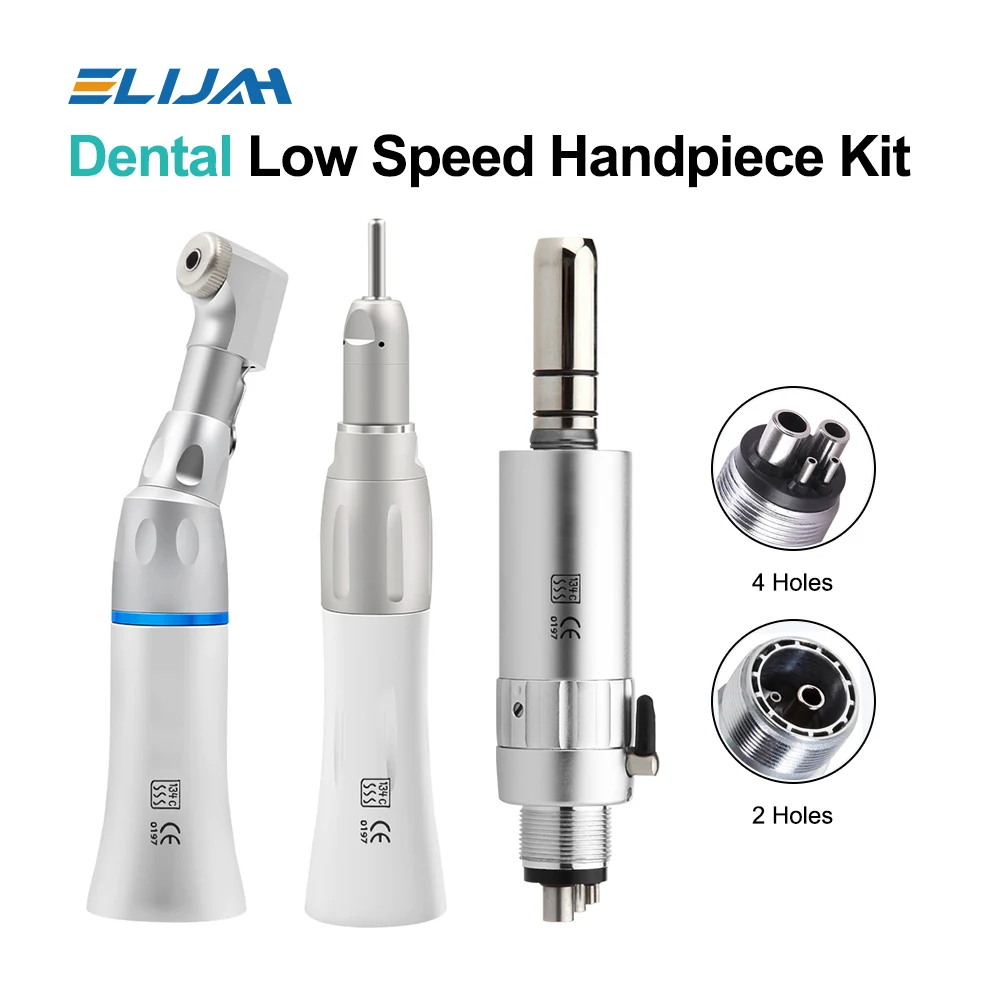 Dental Slow Low Speed Handpiece Straight Contra Angle Fit For Air Turbine Dental Lab Equipment 2/4Hole Micromotor Polishing Tool