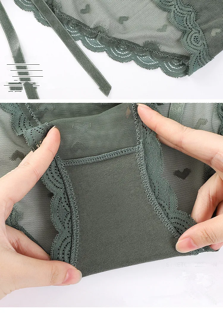 Summer Sexy Women Lace Panties Hollow Perspective Mesh Girl Fashion Temptation High Elastic Low Waist Ladies Briefs Lingerie