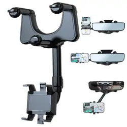 Support de téléphone de voiture rotatif et rétractable, clip universel, rétroviseur, enregistreur de conduite, support de téléphone portable GPS