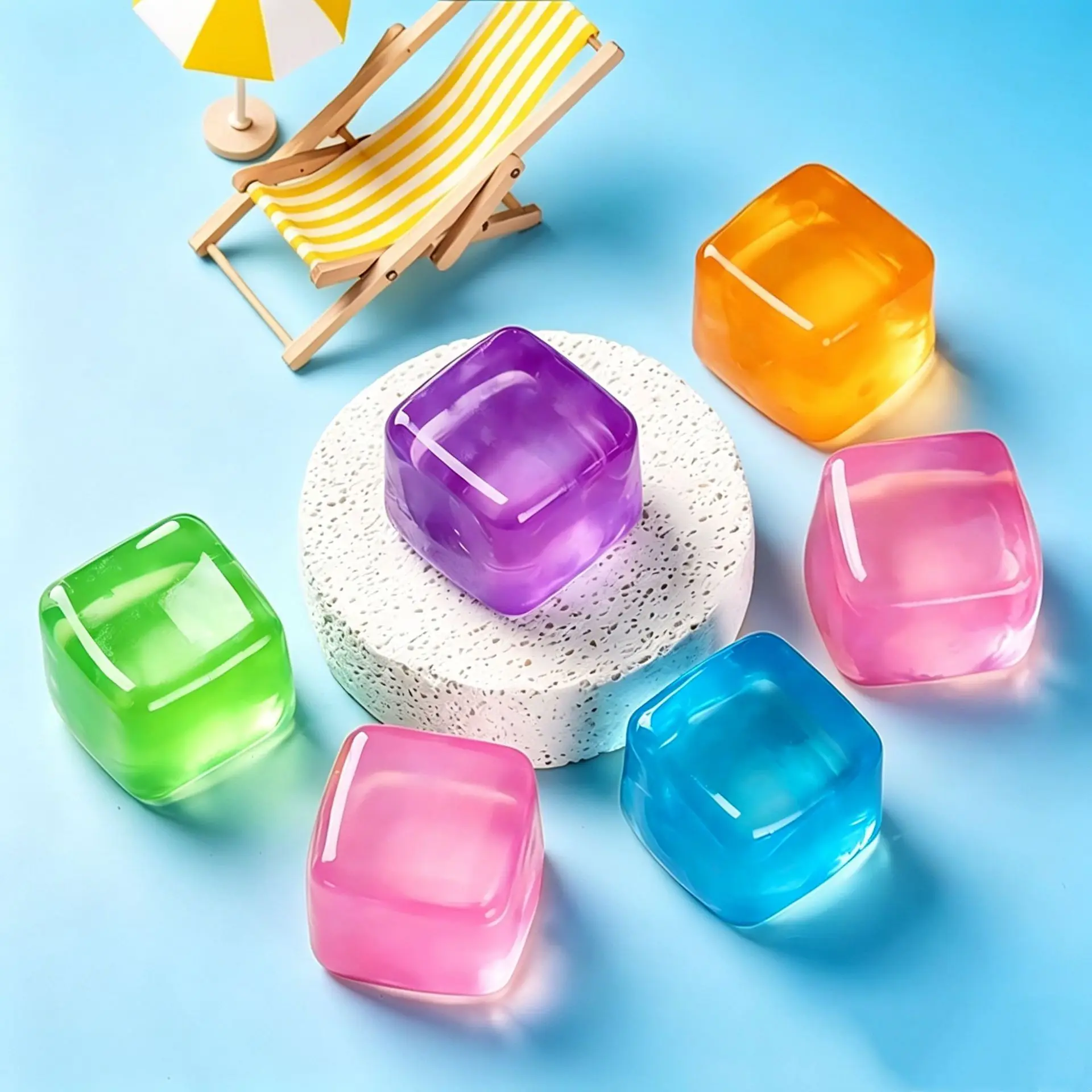 Squishy Toy, Slow Rising Fidget Cube for Kids Adults, Sensory Anxiety Relief, Desk Decor Gift for School Office Travel - Detail 1