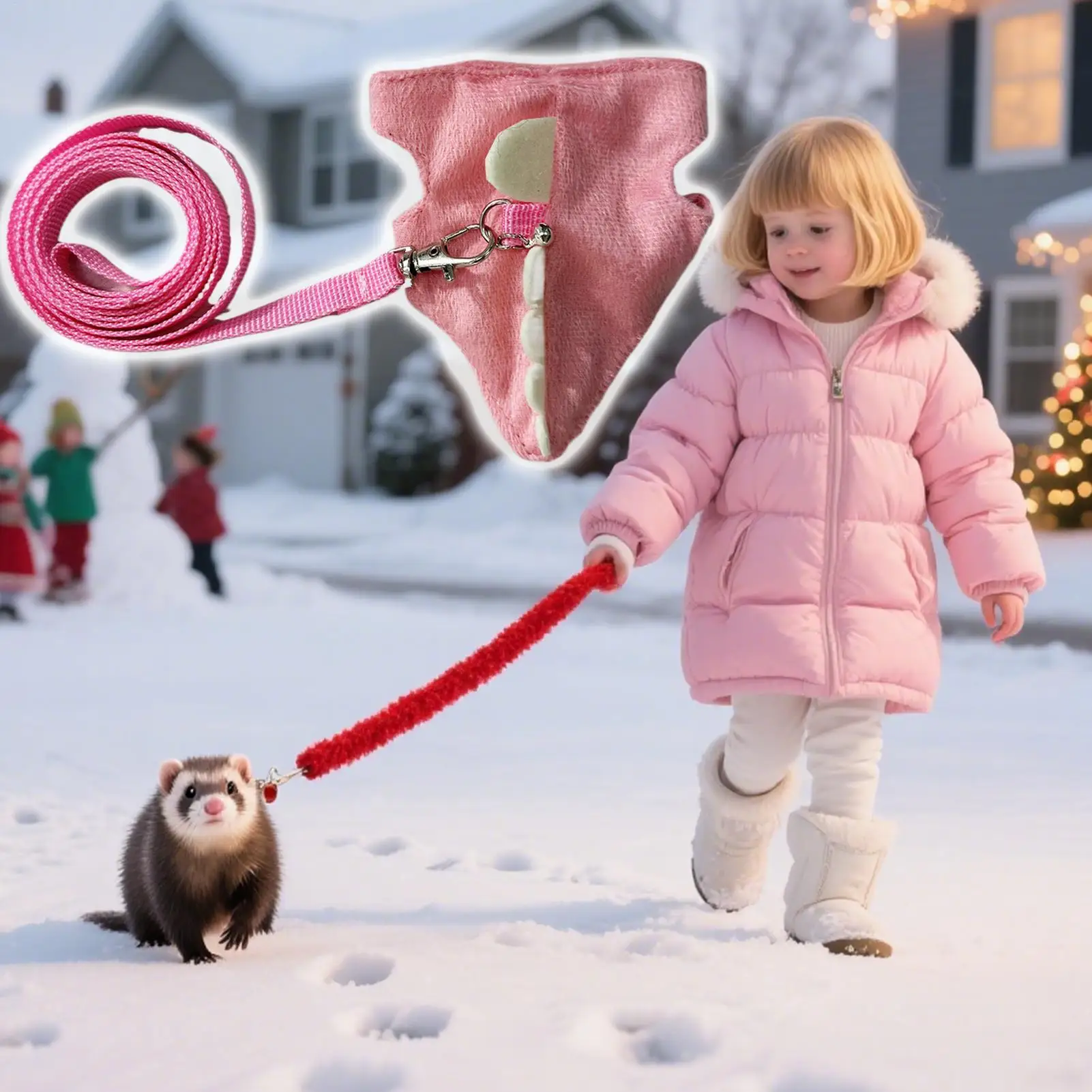 الأرنب تسخير الأرنب الصغير المشي الملابس تسخير المقاود لطيف لينة النمس الاشياء اكسسوارات للقطط شينشيلا يوميا #5