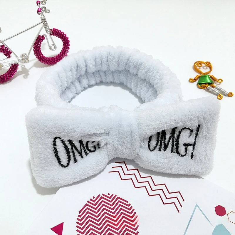 1-teiliges Plüsch-Schleifen-Stirnband, niedlicher und lustiger Badezimmer-Stil, Hautpflege und Make-up, auffälliges Heim-Styling, mehrere Farben – Detail 8