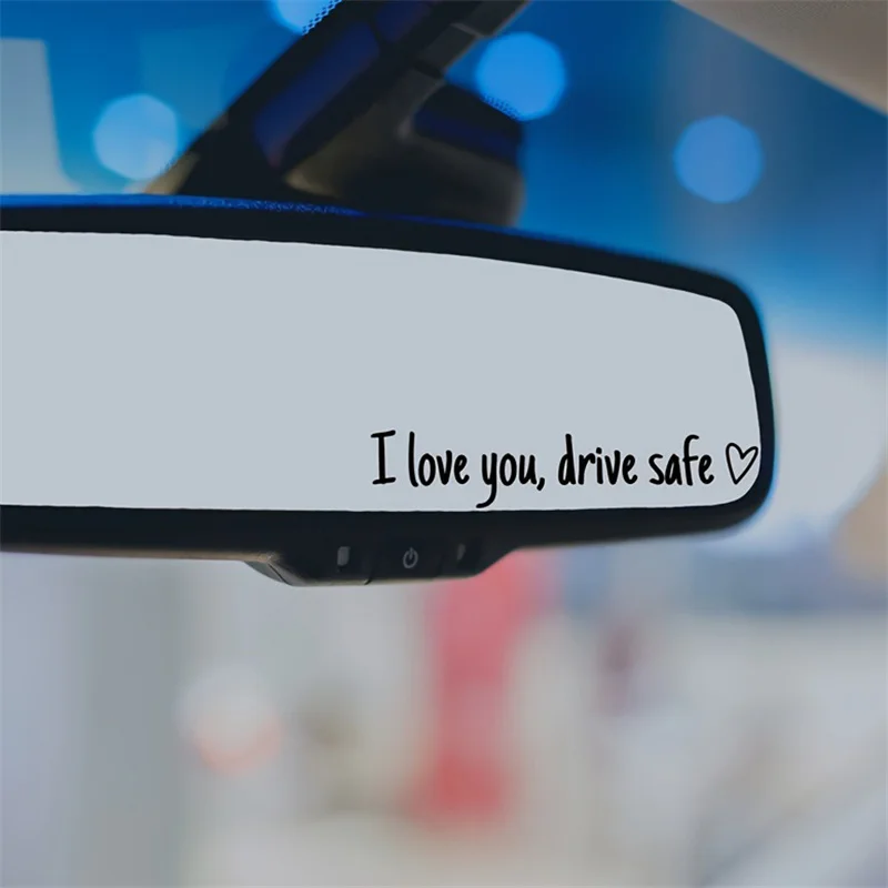 Car Rear View Mirror Decal Funny Car Stickers Interior Decor Cute Charms Accessories Gifts Safety Reminder Decal