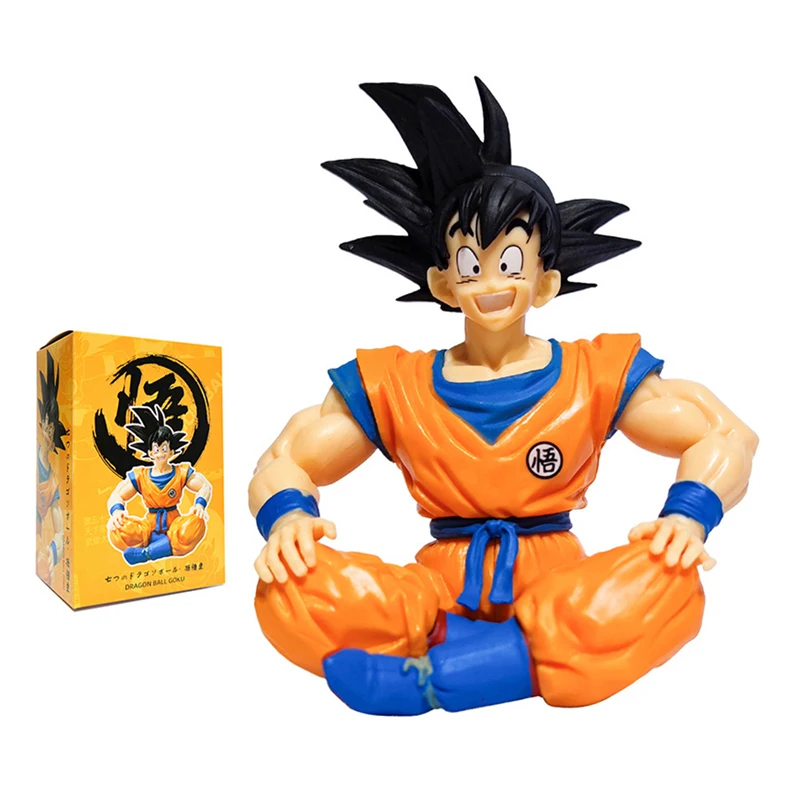 13 cm Bandai Dragon Ball Z Anime Figuur Zitpositie Son Goku Super Saiyan Action Figure Collection Model Pop Kind speelgoed Gift