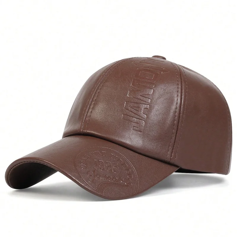 Vintage Leder-Baseballkappe für Herren, modische Hip-Hop-Sportmütze, Armee-Militärhut, britische Vintage-Kuhlederhüte, Gorras – Detail 5