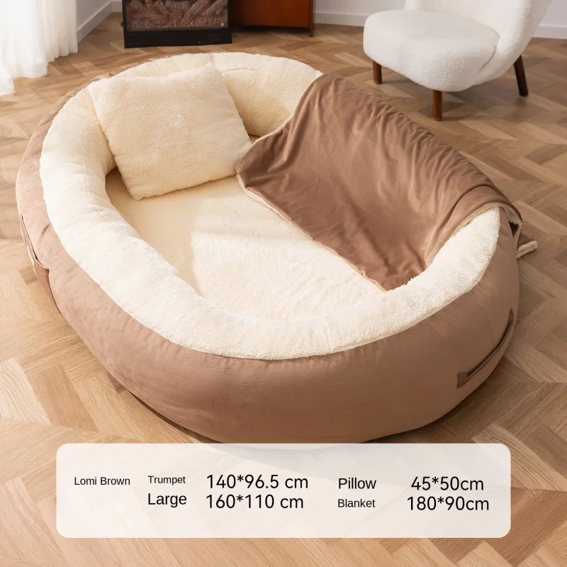 أريكة كسول شتوية دافئة للنوم سرير كلب كبير جدًا للكلاب الكبيرة