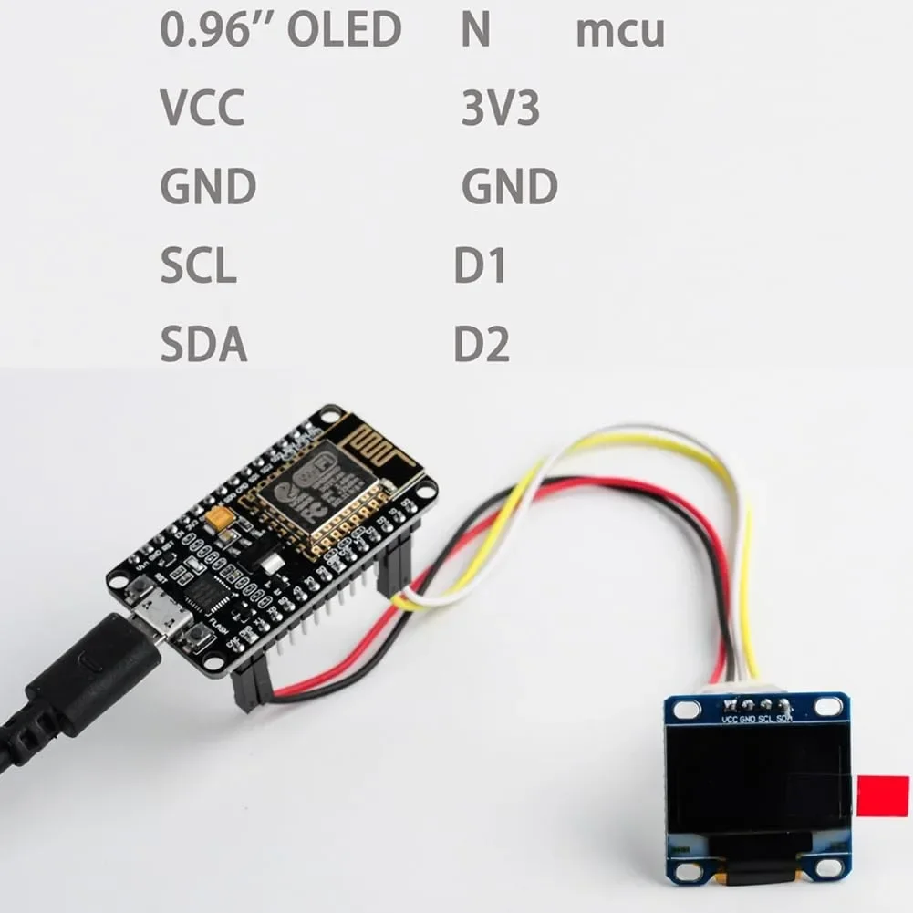 وحدة عرض OLED مقاس 0.96 بوصة 128x64 I2C SSD1306 أزرق لمشاريع Arduino Raspberry Pi ESP32 STM32 ذاتية الصنع