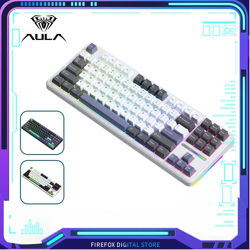 

Aula F87 Pro Wireless Mechanical Keyboard Three-mode RGB Gasket Structure Hot Swap 87 Keys Ergonomic Design PC Gaming Keyboard