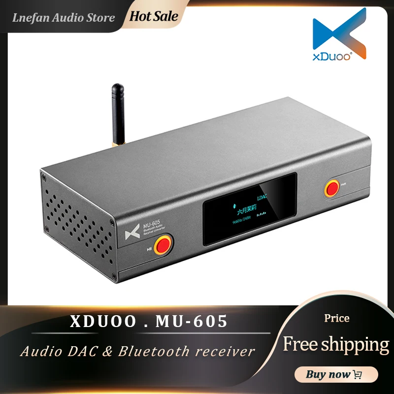 XDUOO MU-605 Audio Receiver Converter Bluetooth 5.1 DAC ES9018K2M*2 LDAC 24Bit 96kHz Hi-Res XLR RCA AES Coaxial Optical Output