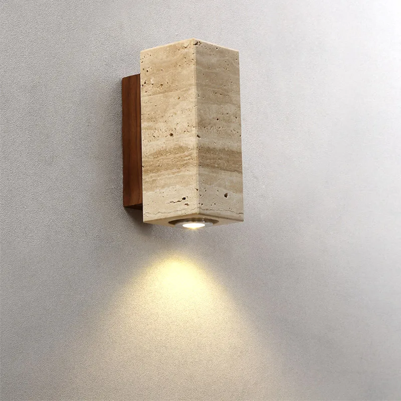 Yellow travertine bedroom bedside wall lamp B & B outdoor courtyard medieval balcony outdoor waterproof wall lamp