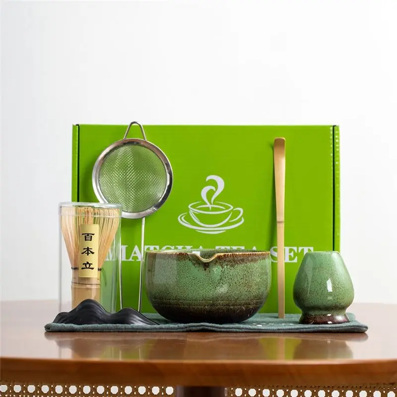 BAAG- Matcha Kit 7PCS Whisk Set For Tea Lover Includes Bowl Scoop Sifter Perfect For Home Camping Art Use