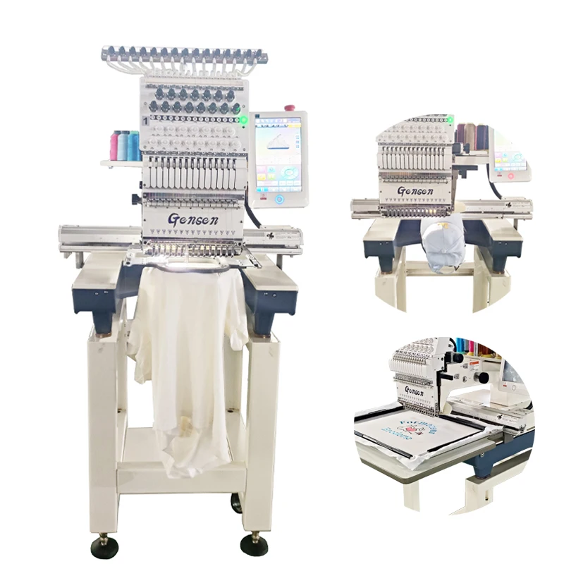 Dahao A15 computer automatic 12 15 needles one head embroidery machine computerized 1200RPM logo sewing machine for sale