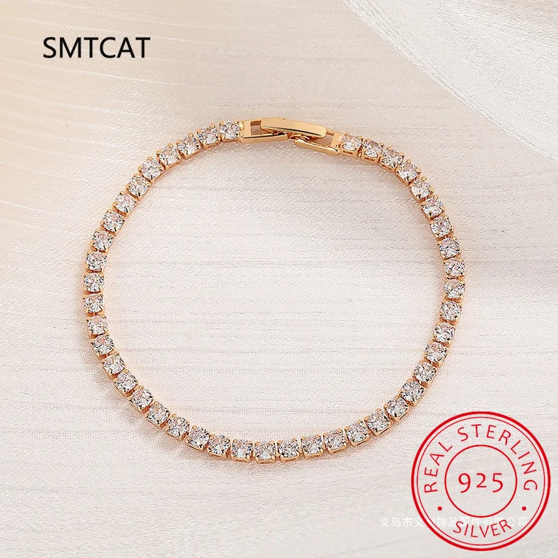 

2mm D Color Moissanite Tennis Bracelet for Woman Man Sparkling Diamonds s925 Sterling Sliver Hip Hop Bracelet Pulseiras De Prata