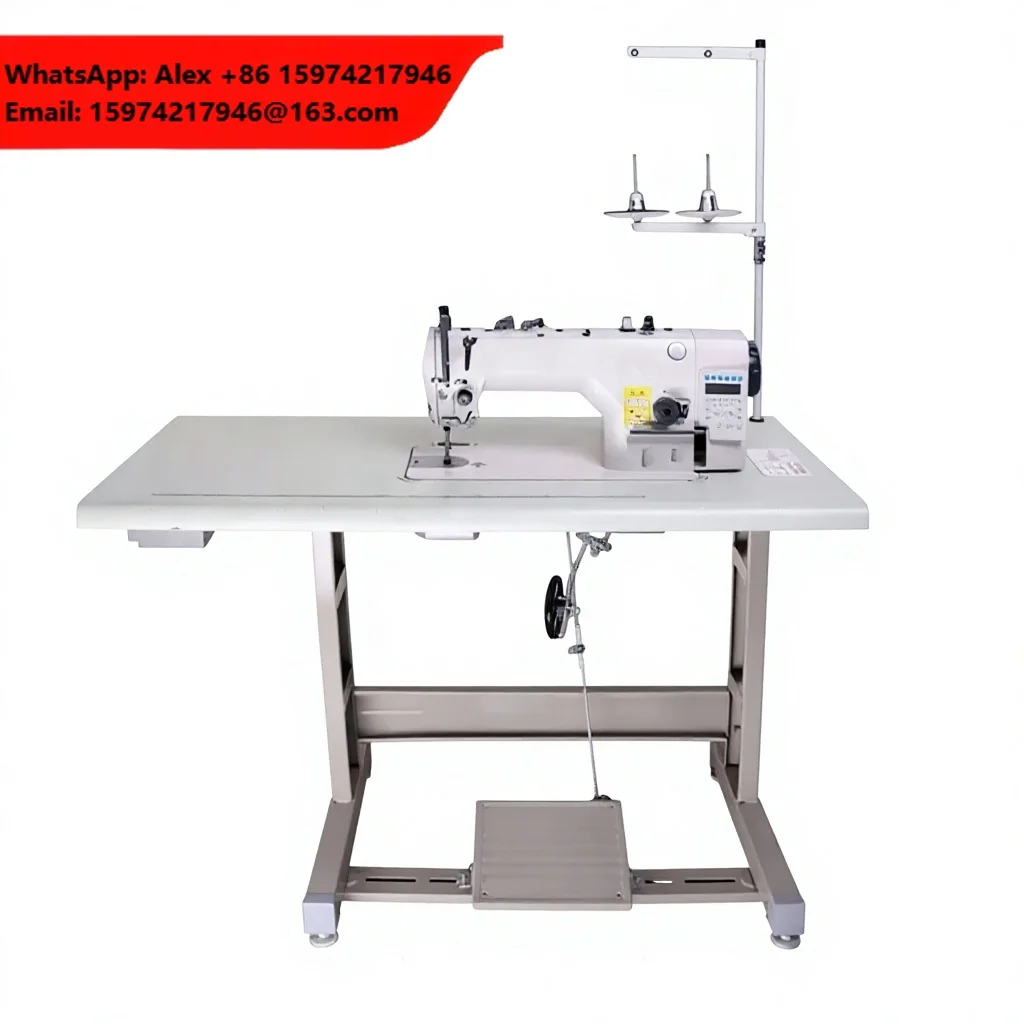Double Needle High Speed Industrial Flat Bed Lock Stitch Sewing Machine Programmable For Clothing Plant