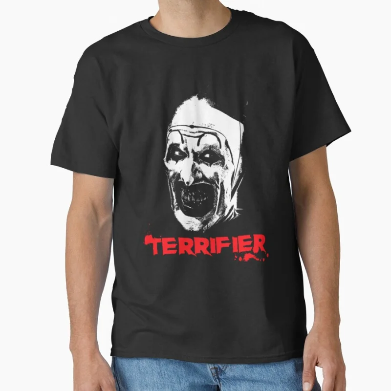 

The Terrifier art the clown 80s vintage horror movies T Shirt for men large size Adult tops S-6XL Scary halloween clothing
