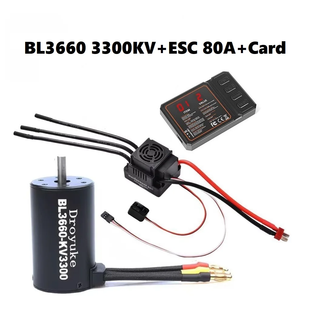 Waterdicht 3660 2600KV/3300KV/3800KV & 3670 1900KV 2150KV/2650KV Borstelloze Motor 80A/120A Borstelloze Esc combo Set Voor 1/8 Rc Auto