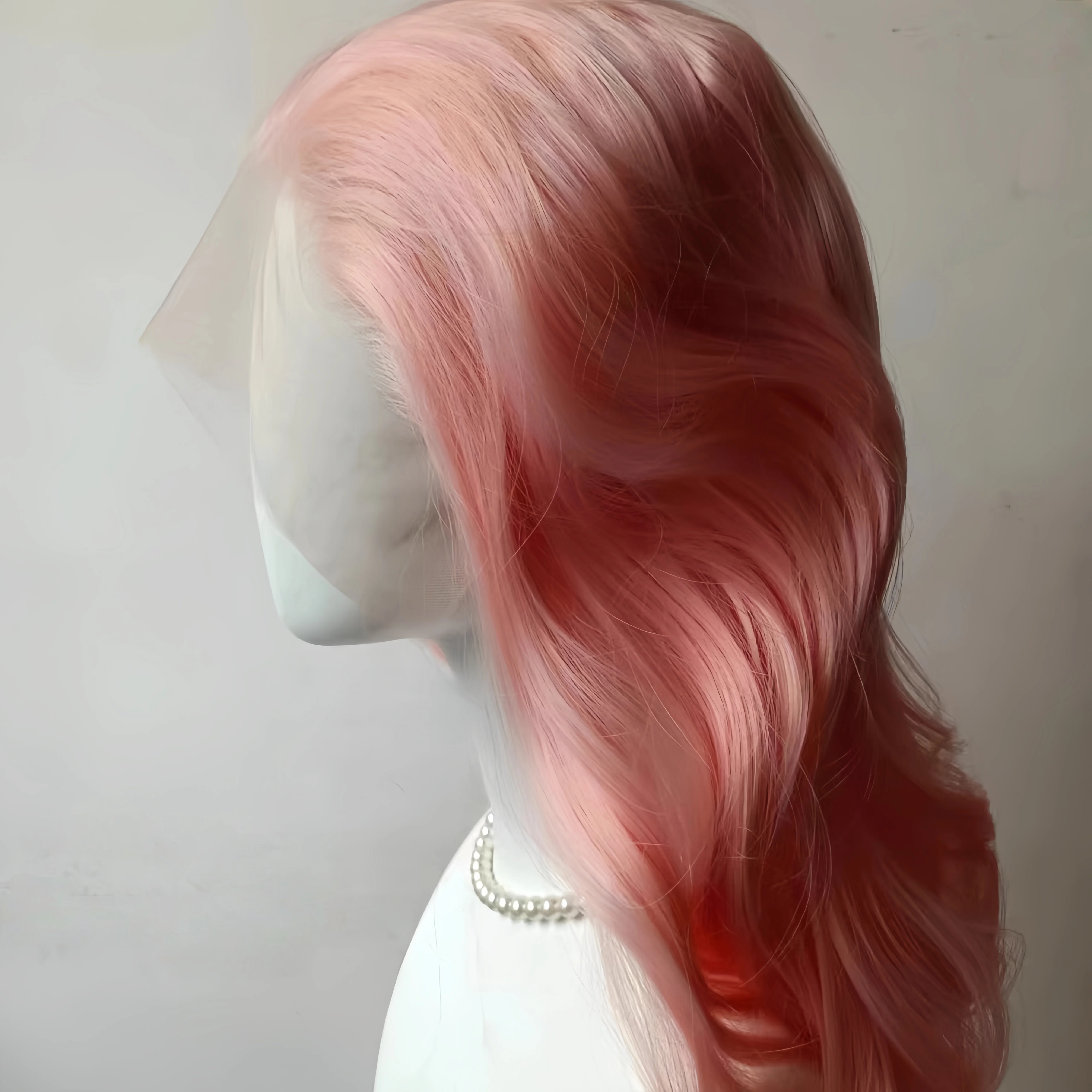 Parrucca anteriore in pizzo 13x4 Parrucca per capelli lunghi ondulati rosa Lolita per le donne Parrucche sintetiche in pizzo con fibre ad alta temperatura Indossare e andare Cosplay