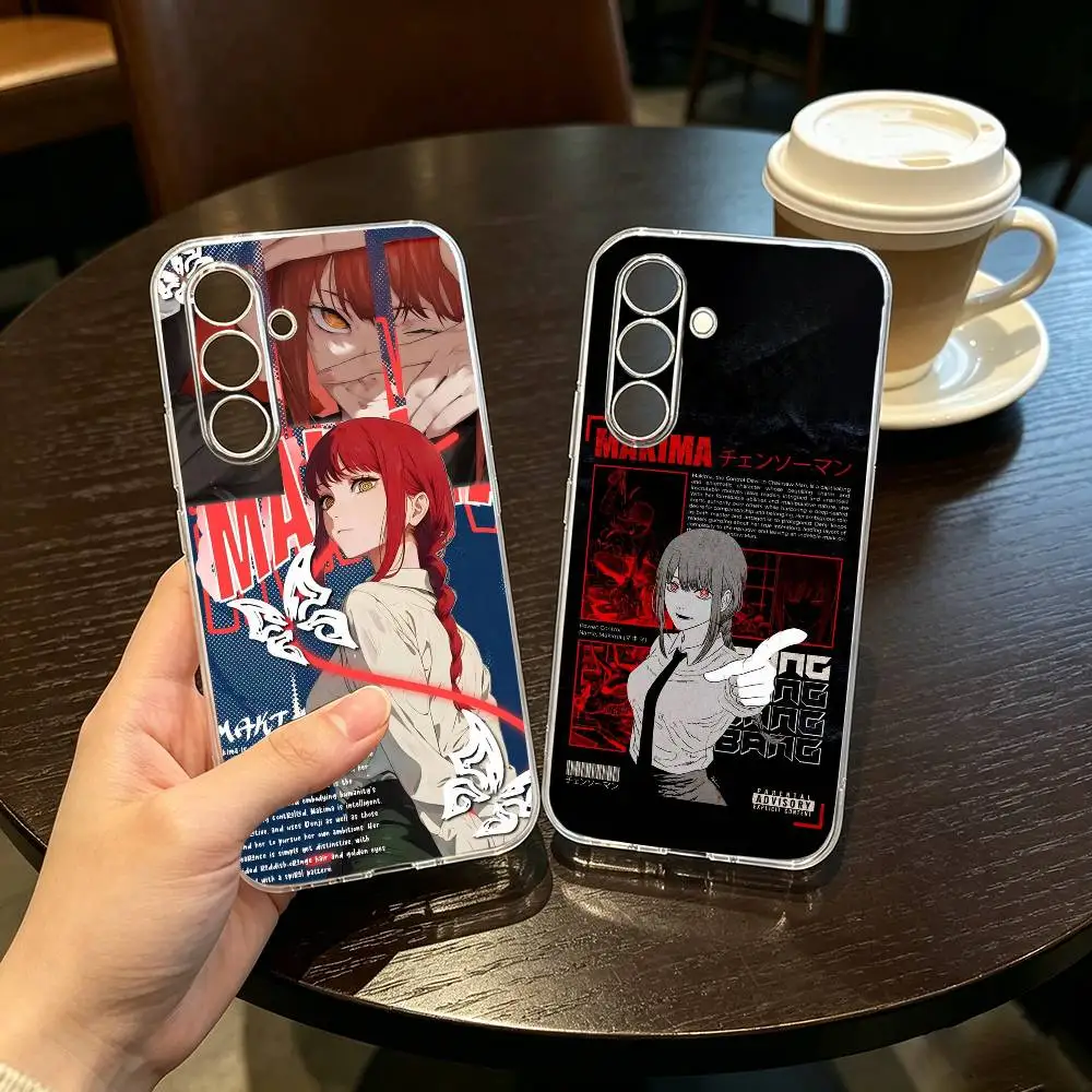 

M-Makima T-Chainsaw Cool Man Phone Case For SamsungA10,12,20,21S,30,31,40,50,51,52,70,71 Transparent Cover