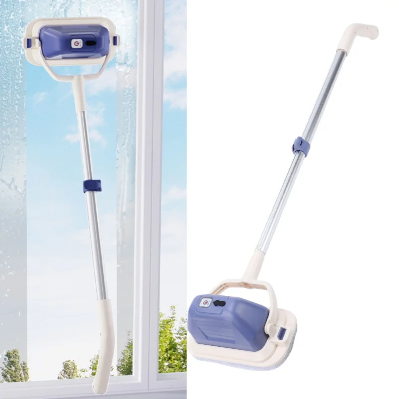 Cordless Electric Window Cleaner With Extension Pole Glass Cleaning Tool For Tabletops Marble Tiles