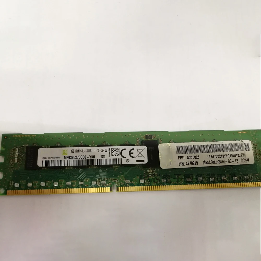 

1PCS Server Memory For IBM RAM 00D5026 00D5024 47J0219 PC3L-12800R 4GB DDR3 1RX4 1600 ECC