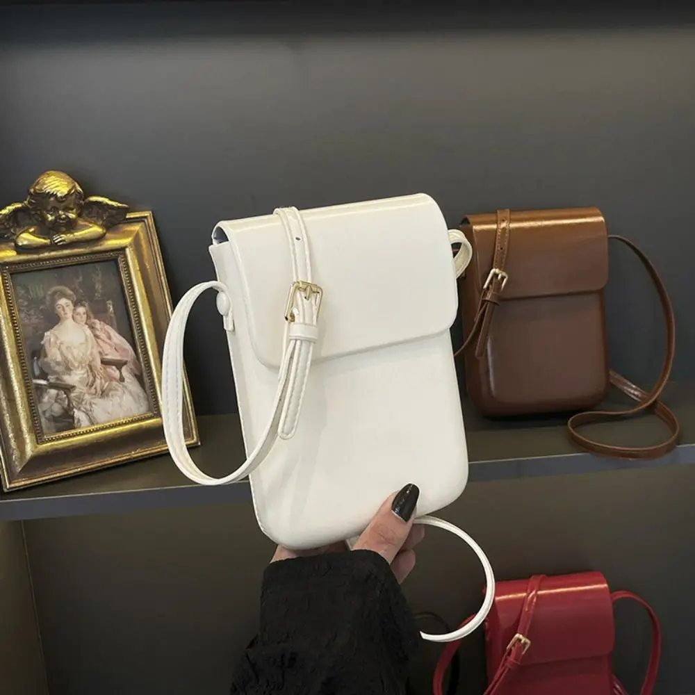 Sacs à bandoulière à rabat en cuir PU pour femmes, sacs à main simples et solides de grande capacité, sacoche verticale pour téléphone