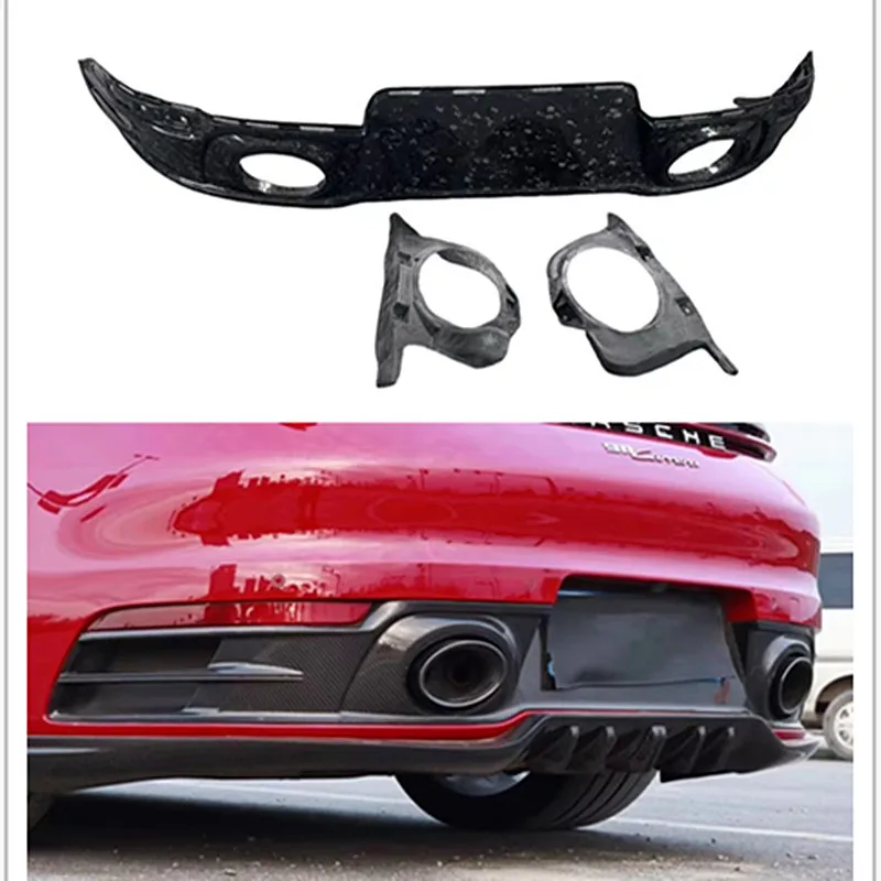 

Suitable for Porsche Carrera 992 dry carbon fiber forged grain body kit rear lip 911 2019 2020 2021 2022 2023 rear diffuser