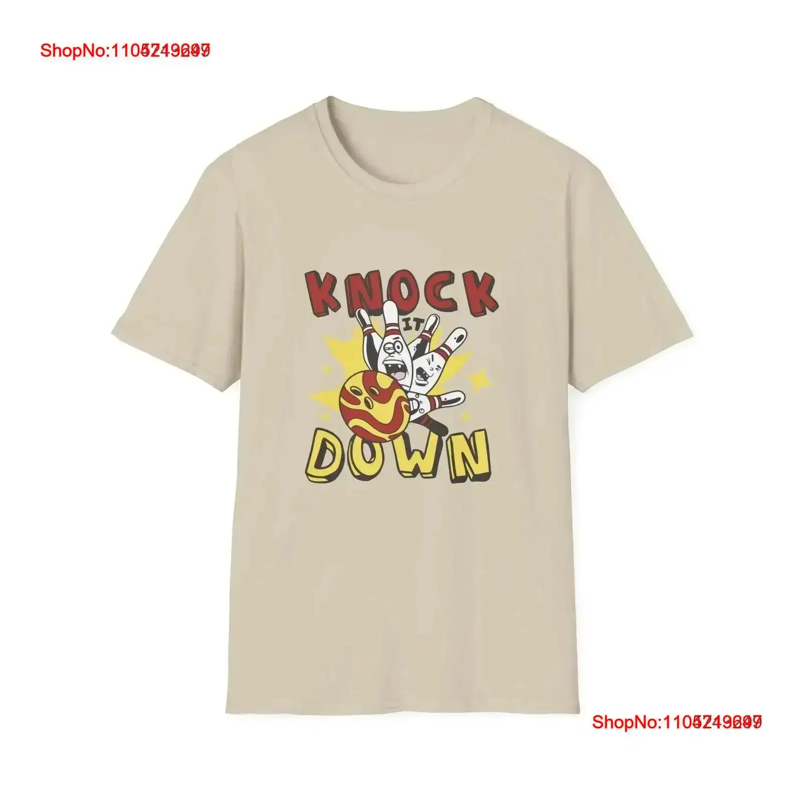 مضحك البولينج تي شيرت مع دبابيس الكرتون والكرة يطرقها أسفل تصميم خمر غسلها قليلا أعلى للارتداء اليومي خمر #1