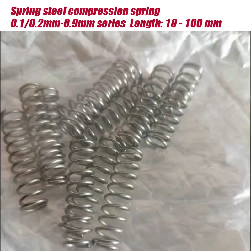 

10pcs/lot 0.1 0.2mm-0.9mm Stainless Steel Micro Small Compression spring OD 13mm/14mm/15mm/16mm length 10mm to 100mm