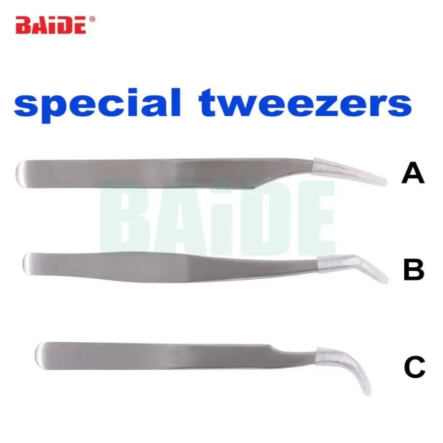 Special Stainless Steel Golden Wing Eyelash Tweezers Superhard Eyelash Extension Beauty Tool Dolphin Tweezer Repair Tools 60pcs