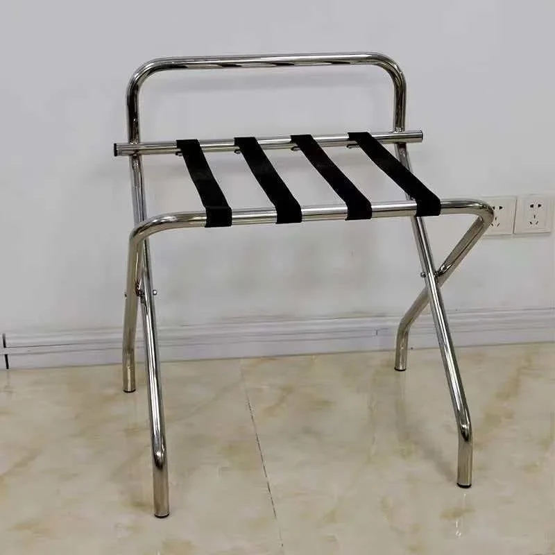 Stainless steel garden tube luggage rack foldable hotel room titanium storage rack against the wall bed and breakfast bedside ha