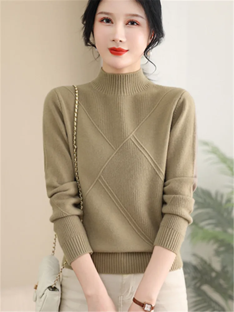 

Women's Knitted Thiened ort Sweater f High Collar Autumn Winter Faionable Inner Wear Casual Comfortable Warmth
