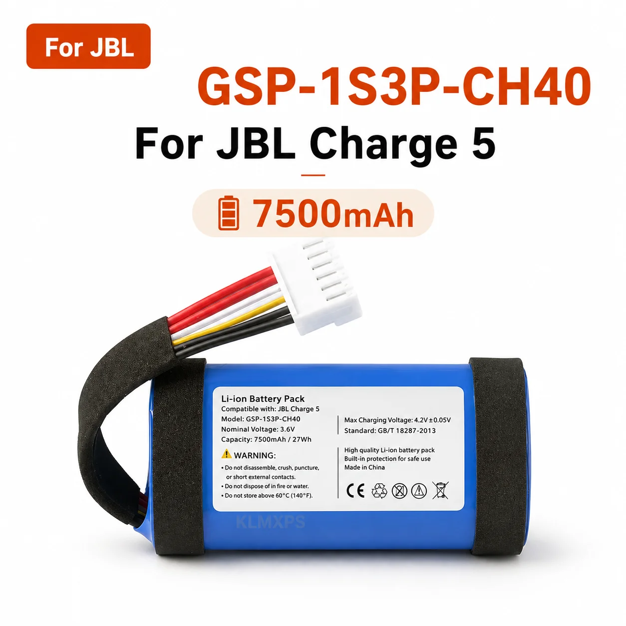 New High Capacity Speaker Battery for JBL Charge 1/2/2+/3/4/5 Bluetooth Speaker Long Lasting Replacement Cell Stable Performance