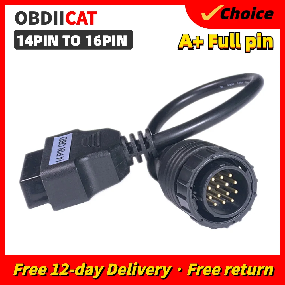 Promocja w niskiej cenie + Full pin Me-r cedes B-E-NZ Sprinter 14pin do 16pin 14 pin do OBDIICAT OBD2 16 pin Adapter