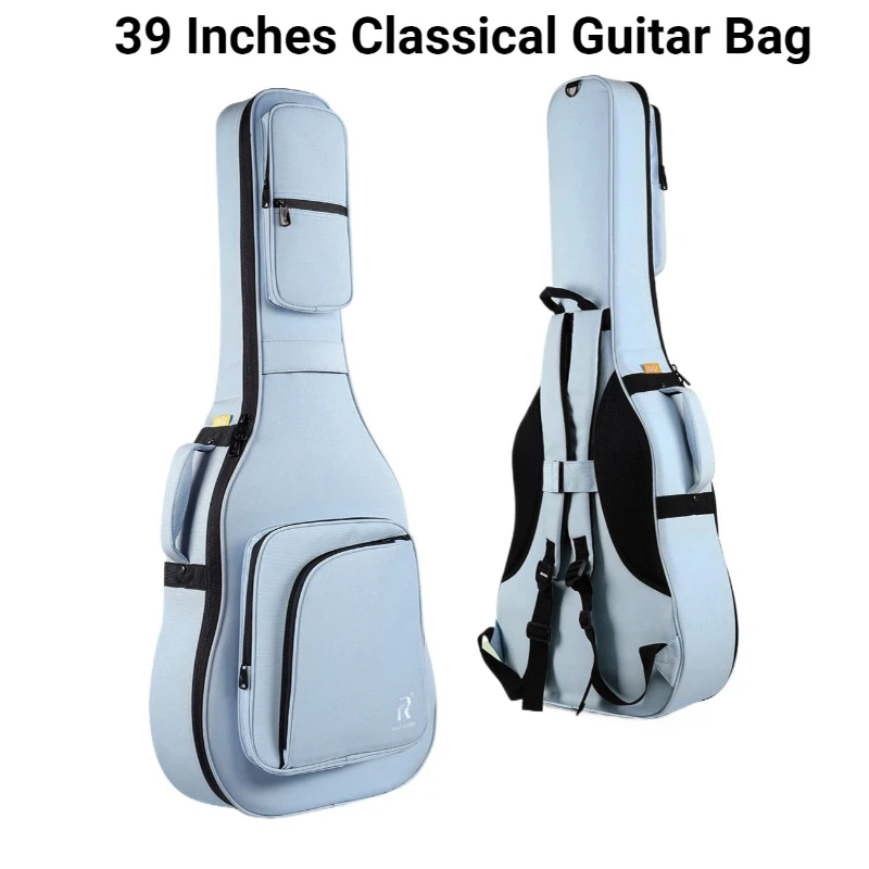 39 Inches Classical Guitar Backpack Thickened Waterproof Shockproof Portable Shoulders Guitar Bag Musical Instrument Accessory