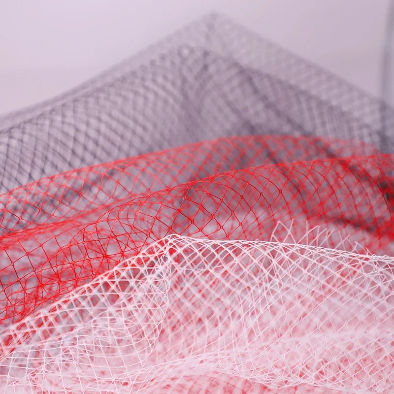 Large Hollow Mesh Fabric Wedding Hat Lady Veiling Trim DIY Handmade Hard Mesh Fabric Netting Cloth Craft Accessories 1x2m