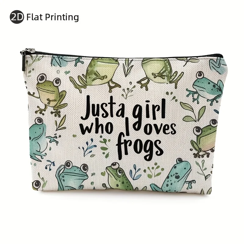 

A Frog Prince Makeup Bag- Multifunctional Zipper Pouch, Jewelry Storage Bag, Perfect Travel Zipper Small Storage Bag.