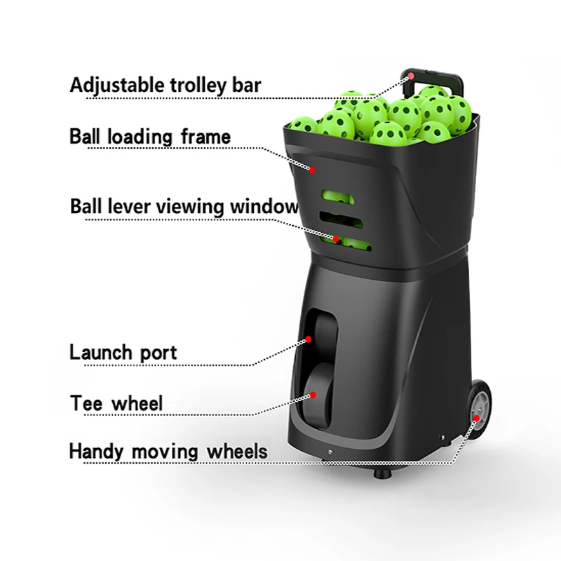 Professional Tennis Ball Machine 100-Ball Capacity Portable Training Practice Equipment Tennis Shooter For Player