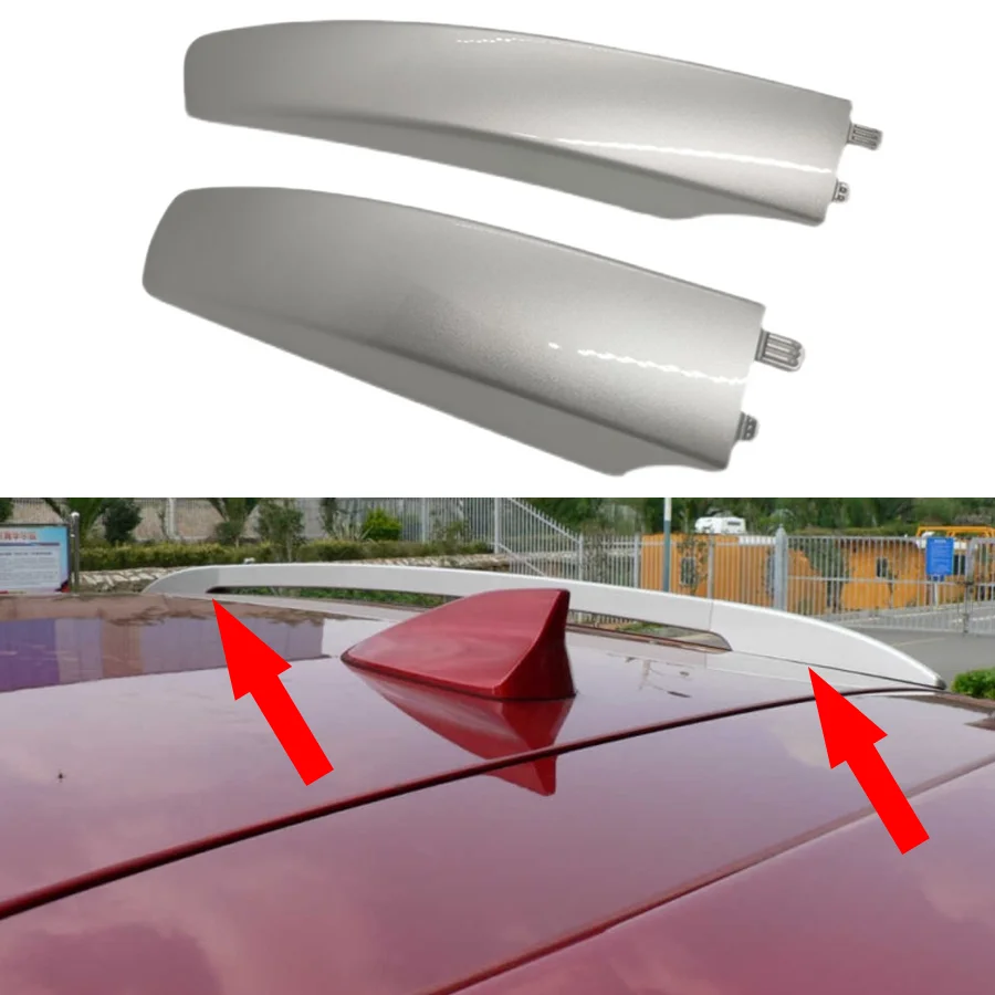 Wooeight 1Pc Silver Car Roof Rock Rail Cross Bars Luggage Carrier End Cargo Cover For Mazda CX-5 2012-2016 2WD/4WD Accessories