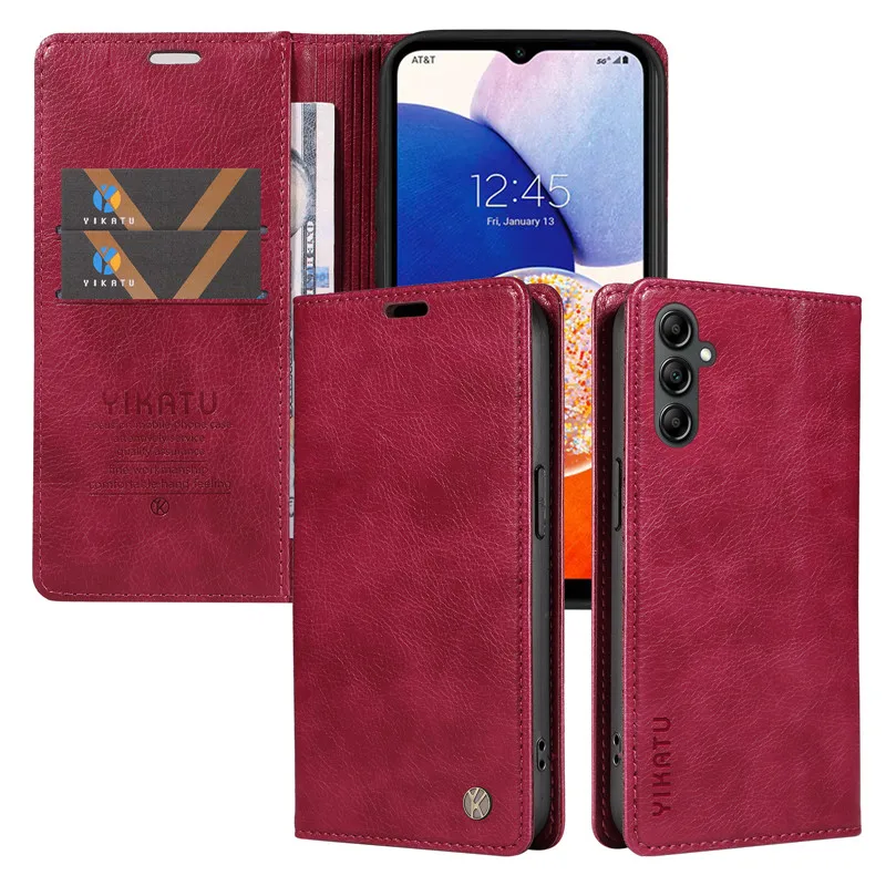 Wallet Magnetic Flip Leather Case For Samsung Galaxy A15 4G A 15 5G SM-A155F A156B GalaxyA15 Coque Shockproof Phone Stand Cover