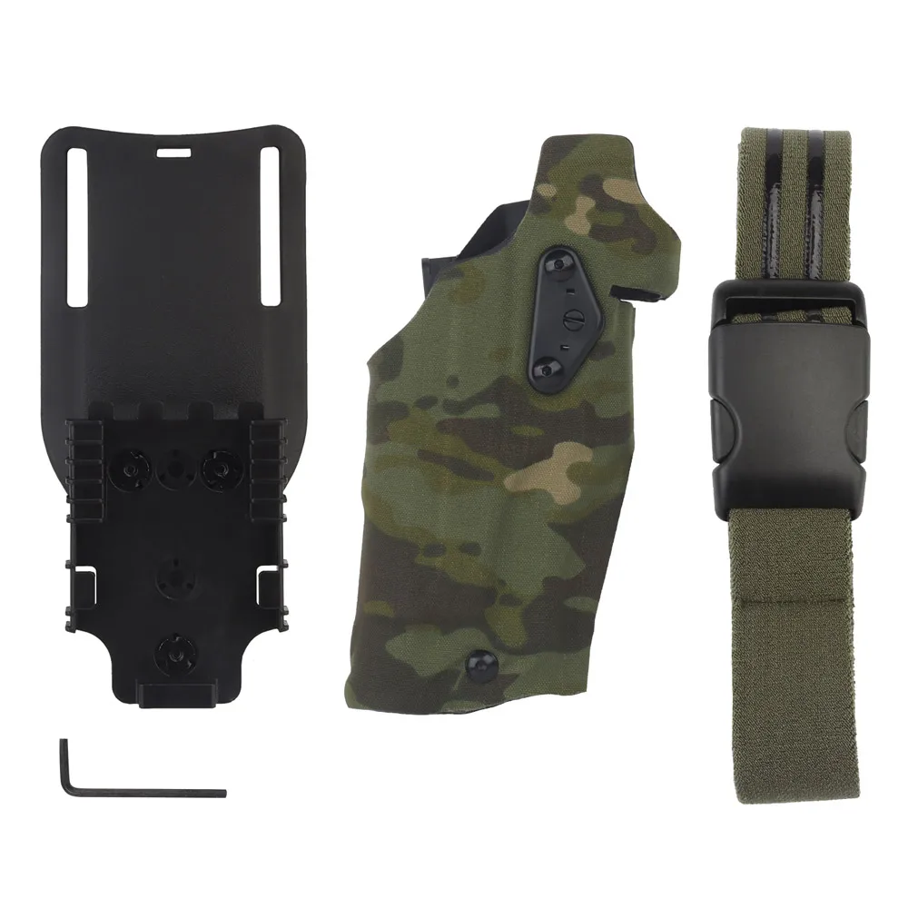 6354DO Taktisches Pistolenholster für Glock 17/19 mit X300/X300U Taschenlampe Airsoft -832 ALS Schnellverschluss-Beinholster