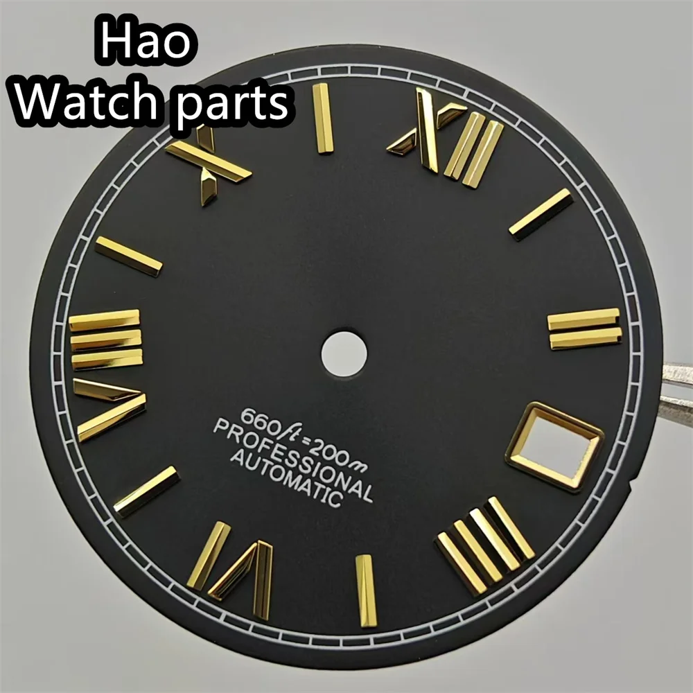 BLIGER 29mm Sterile Dial Black Blue White Gold Red Dial Roman Edge Time Marks Suitable for NH35 NH36 movement